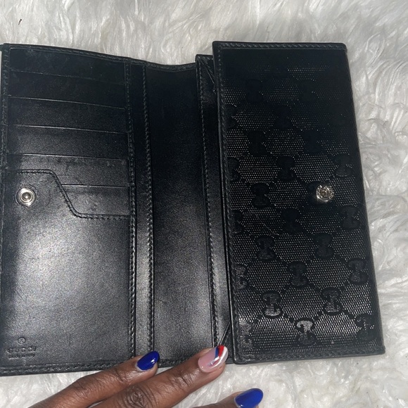 GUCCI VINTAGE CRYSTAL GUCCISSIMA GG INTERLOCKING PVC LEATHER LONG WALLET ITALY - Picture 7 of 17